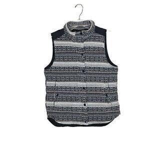 Skies Are Blue Womens Blue Navy Quilted Insulated Winter Vest Size Medium